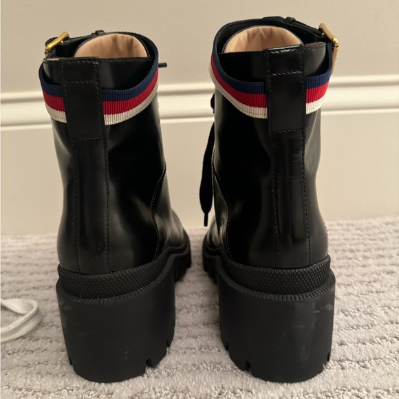 Gucci Sylvia Web combat boots - women size 37 (7 U.S.) - Picture 2 of 7